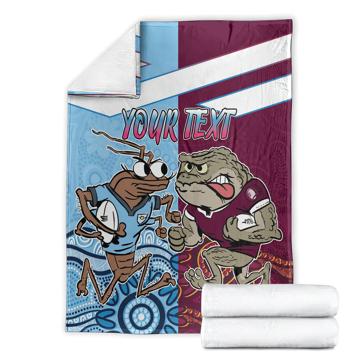 Custom QLD Cane Toad and NSW Cockroach Blanket Aboriginal Inspired Together