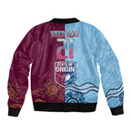 Custom QLD Cane Toad and NSW Cockroach Bomber Jacket Aboriginal Inspired Together