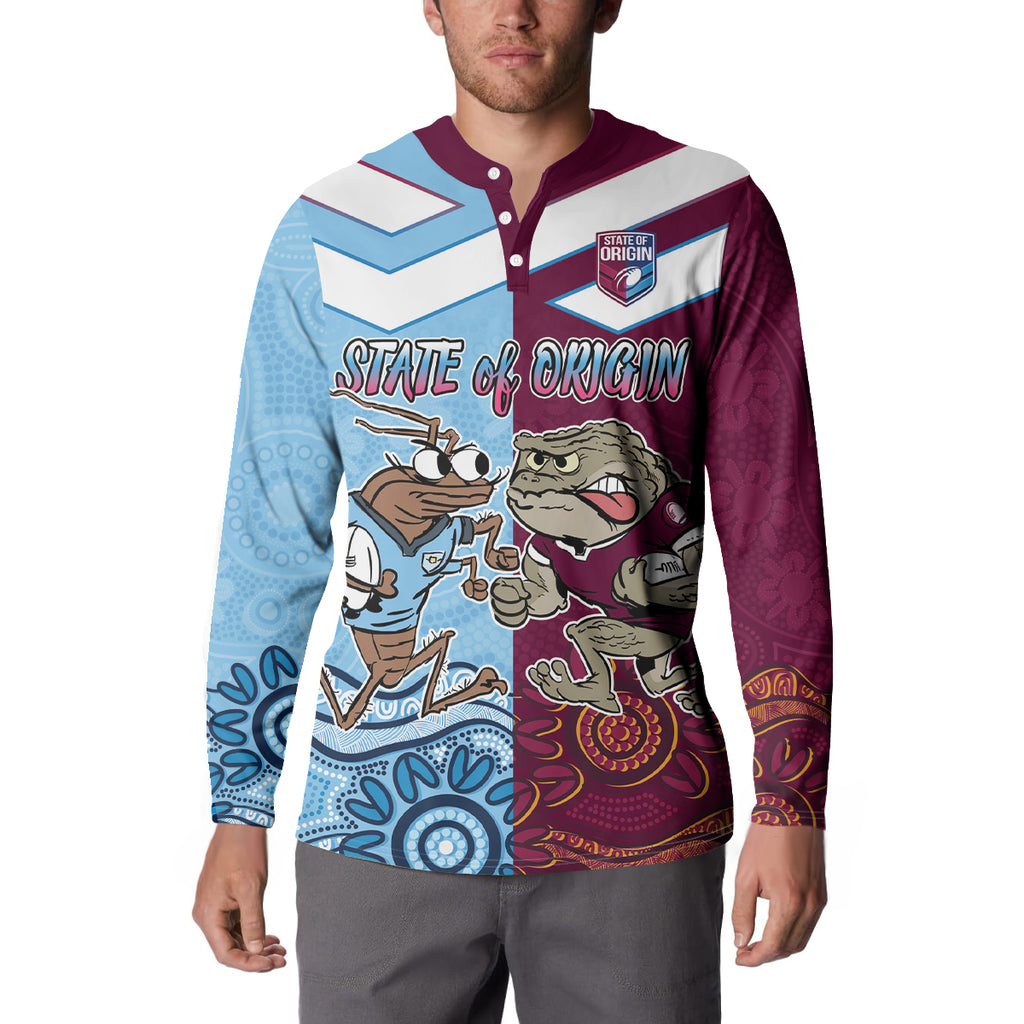 Custom QLD Cane Toad and NSW Cockroach Button Sweatshirt Aboriginal Inspired Together