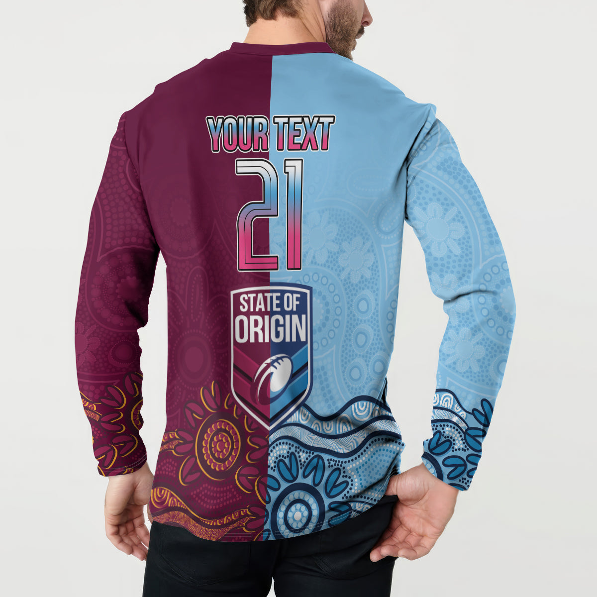 Custom QLD Cane Toad and NSW Cockroach Button Sweatshirt Aboriginal Inspired Together
