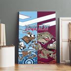 Custom QLD Cane Toad and NSW Cockroach Canvas Wall Art Aboriginal Inspired Together