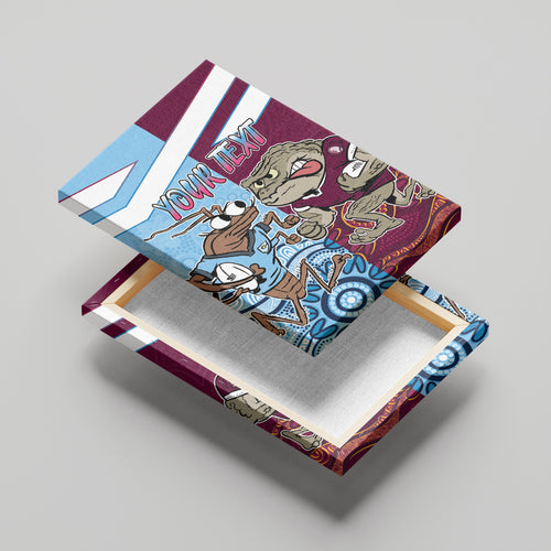 Custom QLD Cane Toad and NSW Cockroach Canvas Wall Art Aboriginal Inspired Together