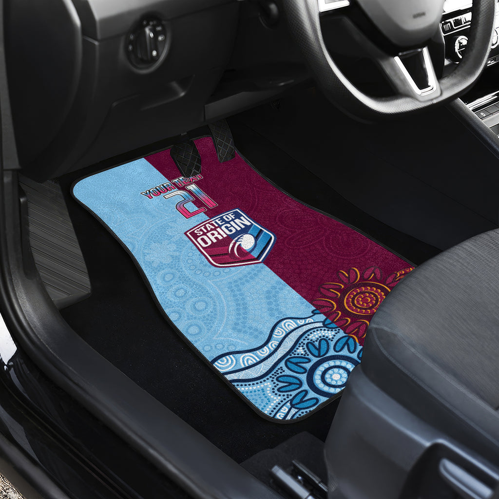 Custom QLD Cane Toad and NSW Cockroach Car Mats Aboriginal Inspired Together