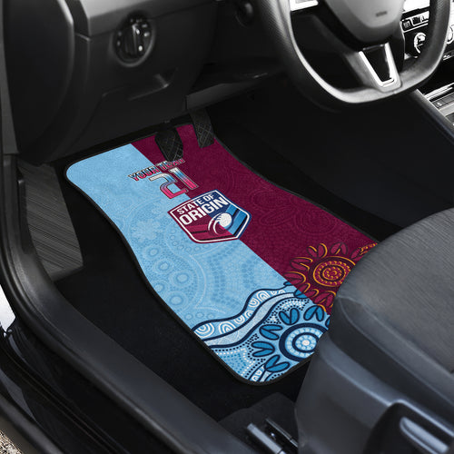 Custom QLD Cane Toad and NSW Cockroach Car Mats Aboriginal Inspired Together