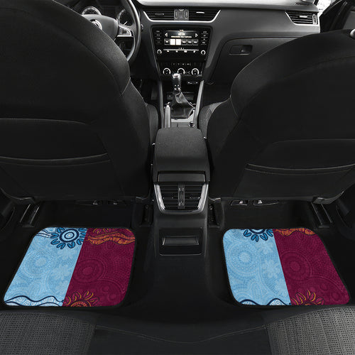 Custom QLD Cane Toad and NSW Cockroach Car Mats Aboriginal Inspired Together