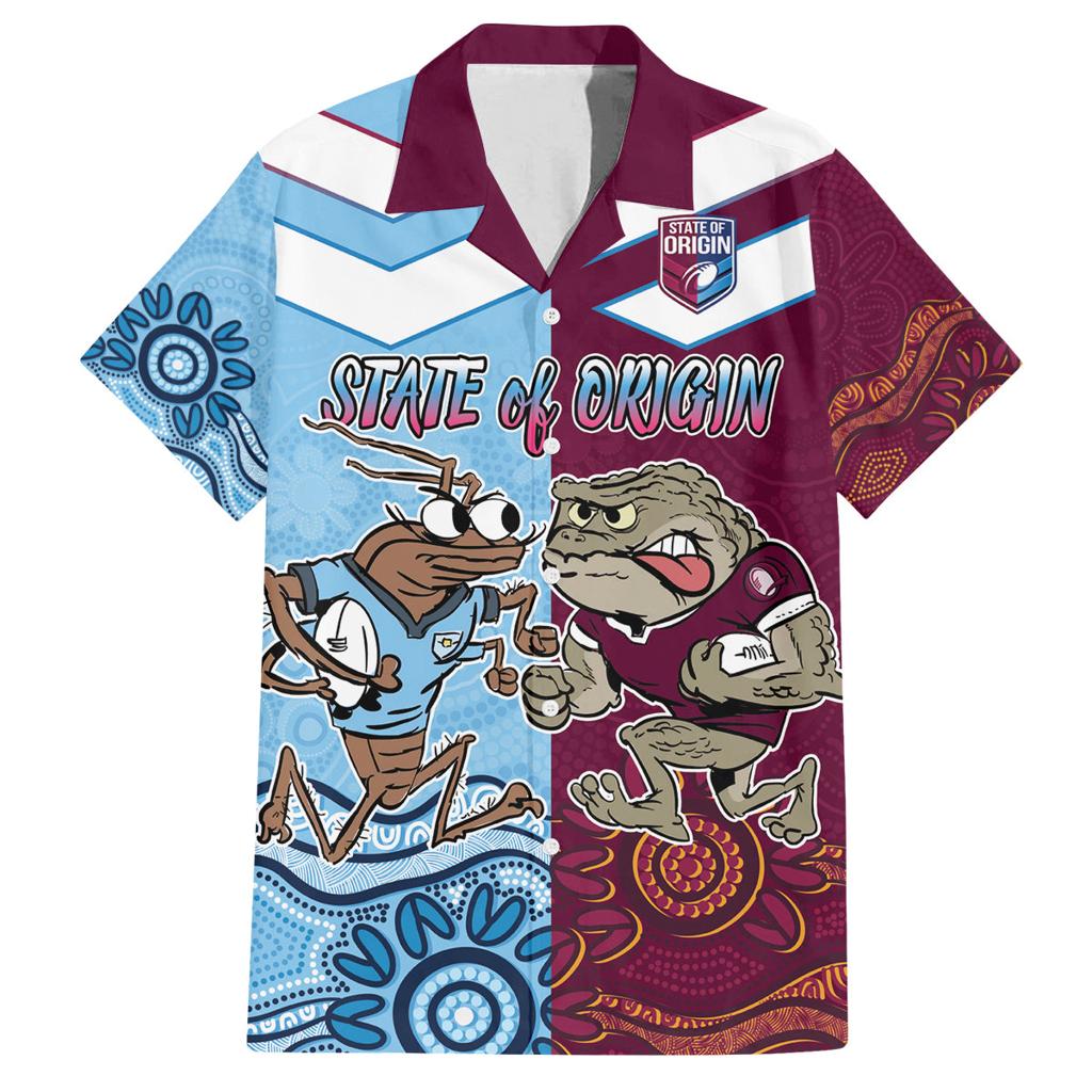 Custom QLD Cane Toad and NSW Cockroach Family Matching Long Sleeve Bodycon Dress and Hawaiian Shirt Aboriginal Inspired Together