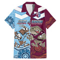 Custom QLD Cane Toad and NSW Cockroach Family Matching Mermaid Dress and Hawaiian Shirt Aboriginal Inspired Together
