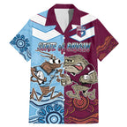 Custom QLD Cane Toad and NSW Cockroach Family Matching Mermaid Dress and Hawaiian Shirt Aboriginal Inspired Together
