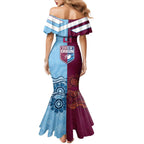 Custom QLD Cane Toad and NSW Cockroach Family Matching Mermaid Dress and Hawaiian Shirt Aboriginal Inspired Together