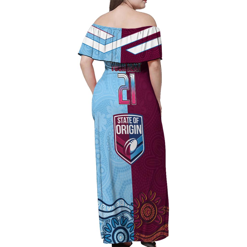 Custom QLD Cane Toad and NSW Cockroach Family Matching Off Shoulder Maxi Dress and Hawaiian Shirt Aboriginal Inspired Together