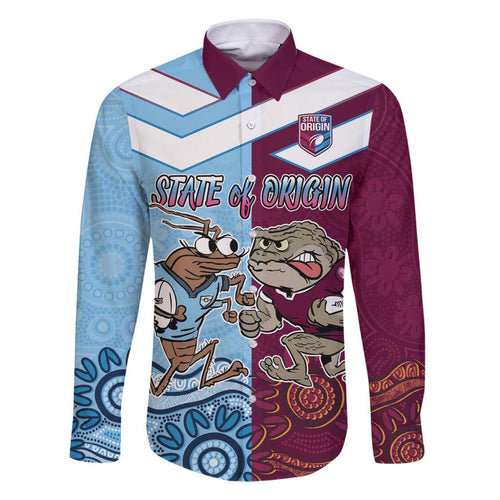 Custom QLD Cane Toad and NSW Cockroach Family Matching Off Shoulder Short Dress and Hawaiian Shirt Aboriginal Inspired Together