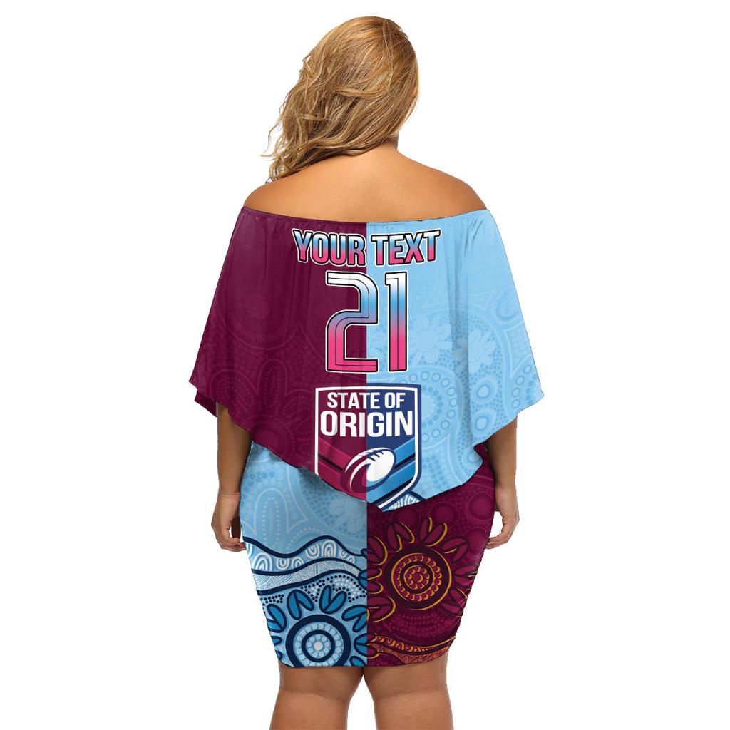 Custom QLD Cane Toad and NSW Cockroach Family Matching Off Shoulder Short Dress and Hawaiian Shirt Aboriginal Inspired Together