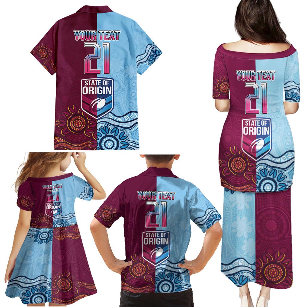 Custom QLD Cane Toad and NSW Cockroach Family Matching Puletasi and Hawaiian Shirt Aboriginal Inspired Together