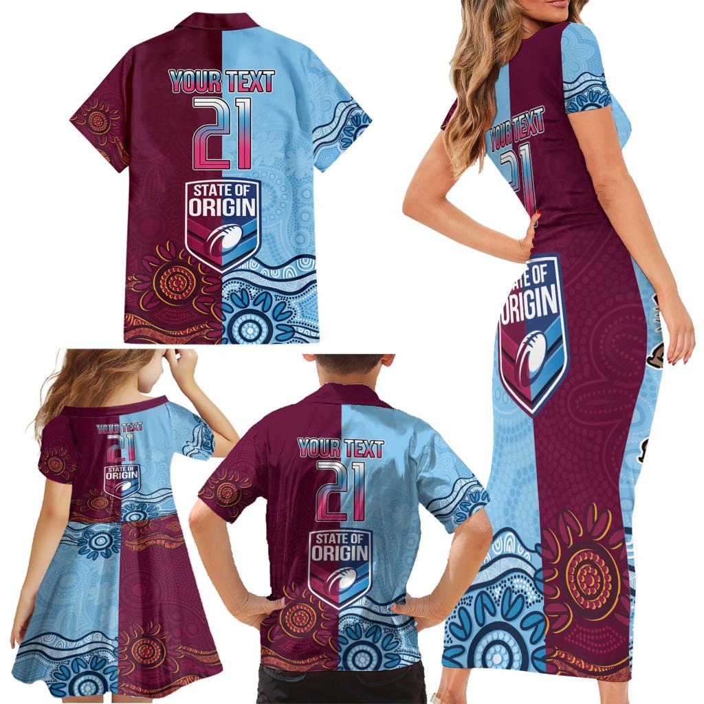 Custom QLD Cane Toad and NSW Cockroach Family Matching Short Sleeve Bodycon Dress and Hawaiian Shirt Aboriginal Inspired Together