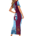 Custom QLD Cane Toad and NSW Cockroach Family Matching Short Sleeve Bodycon Dress and Hawaiian Shirt Aboriginal Inspired Together