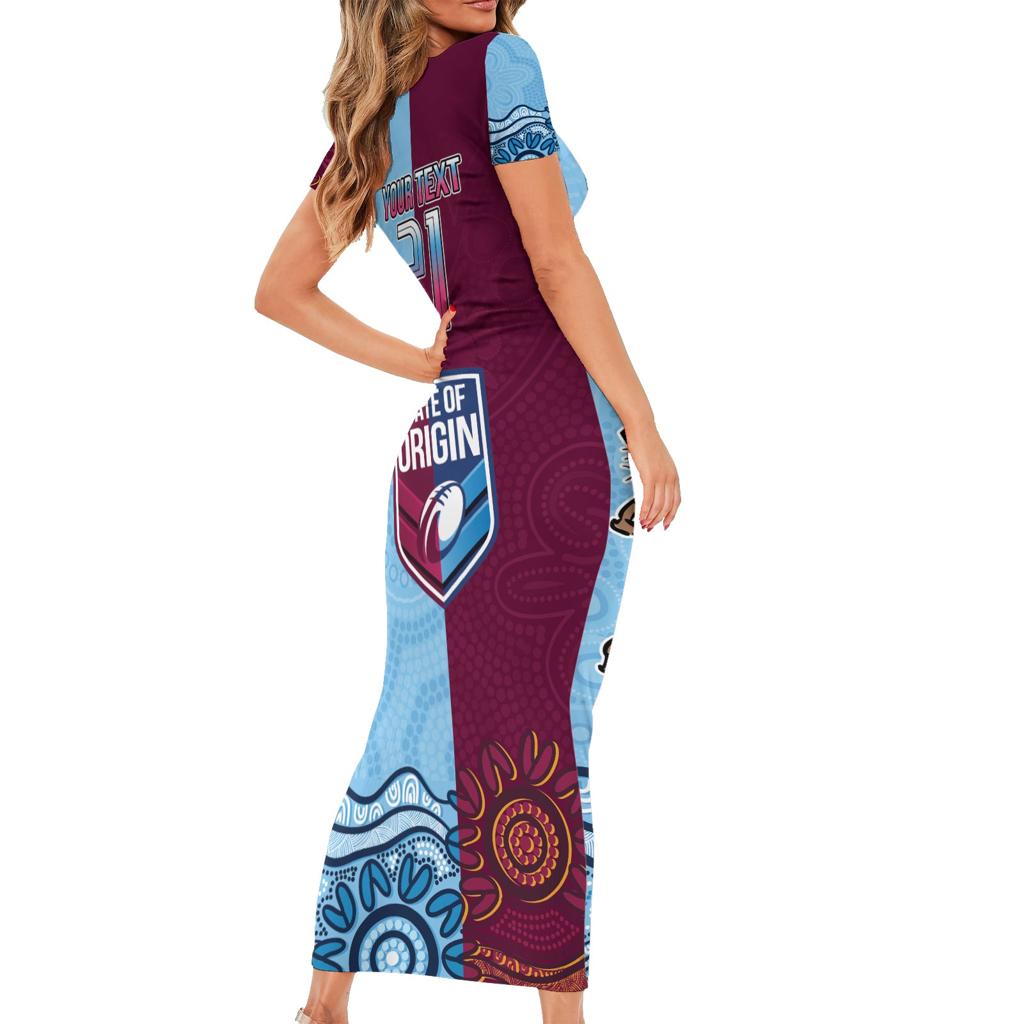 Custom QLD Cane Toad and NSW Cockroach Family Matching Short Sleeve Bodycon Dress and Hawaiian Shirt Aboriginal Inspired Together