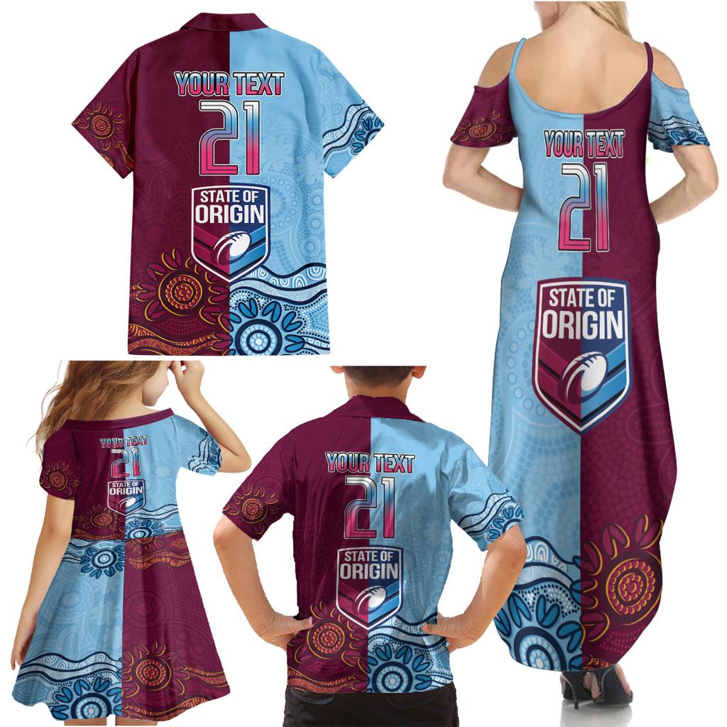 Custom QLD Cane Toad and NSW Cockroach Family Matching Summer Maxi Dress and Hawaiian Shirt Aboriginal Inspired Together