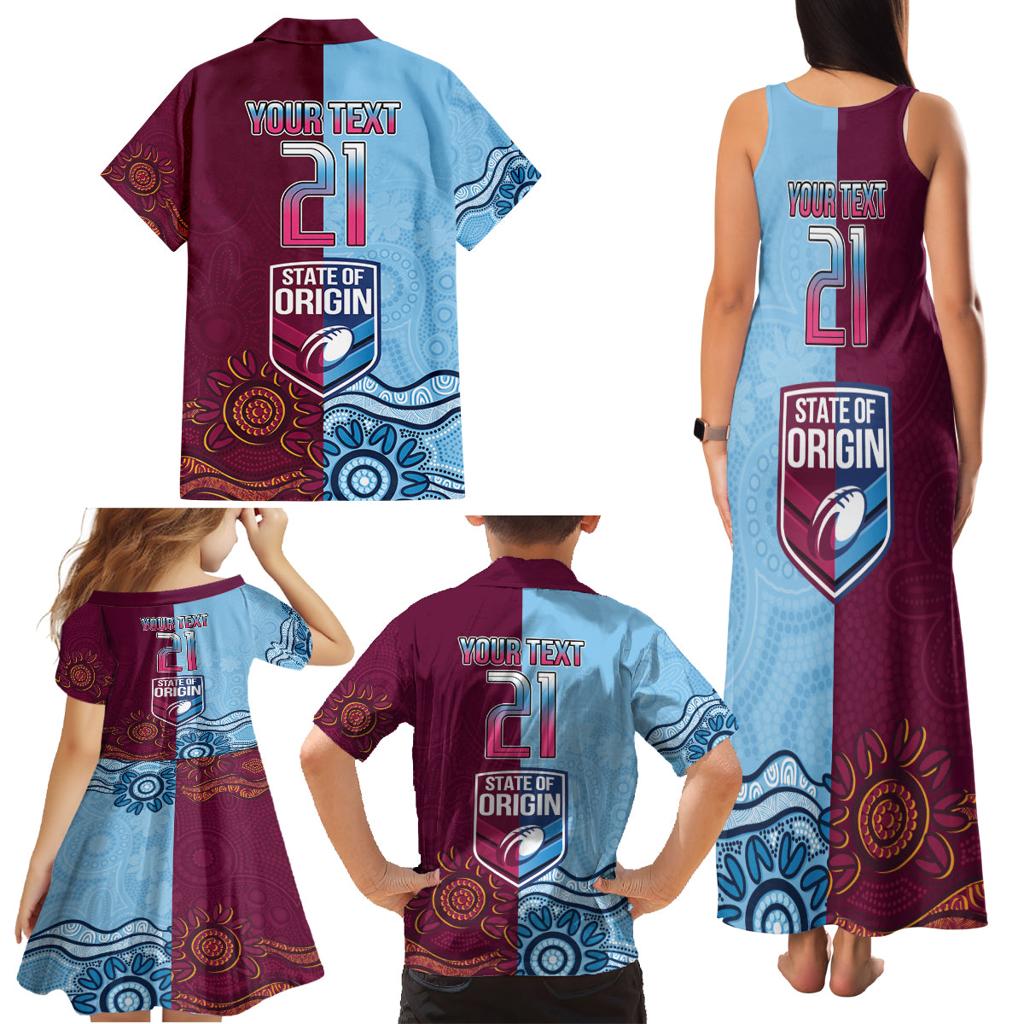 Custom QLD Cane Toad and NSW Cockroach Family Matching Tank Maxi Dress and Hawaiian Shirt Aboriginal Inspired Together