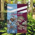 Custom QLD Cane Toad and NSW Cockroach Garden Flag Aboriginal Inspired Together
