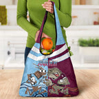 Custom QLD Cane Toad and NSW Cockroach Grocery Bag Aboriginal Inspired Together