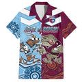 Custom QLD Cane Toad and NSW Cockroach Hawaiian Shirt Aboriginal Inspired Together