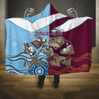 Custom QLD Cane Toad and NSW Cockroach Hooded Blanket Aboriginal Inspired Together