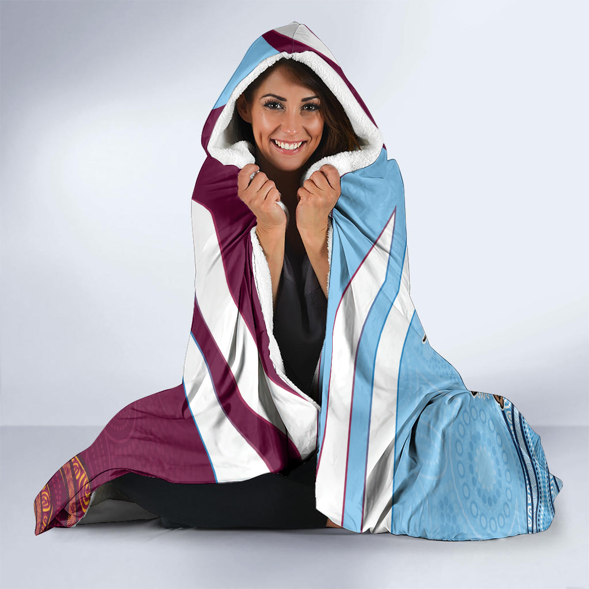 Custom QLD Cane Toad and NSW Cockroach Hooded Blanket Aboriginal Inspired Together