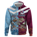 Custom QLD Cane Toad and NSW Cockroach Hoodie Aboriginal Inspired Together