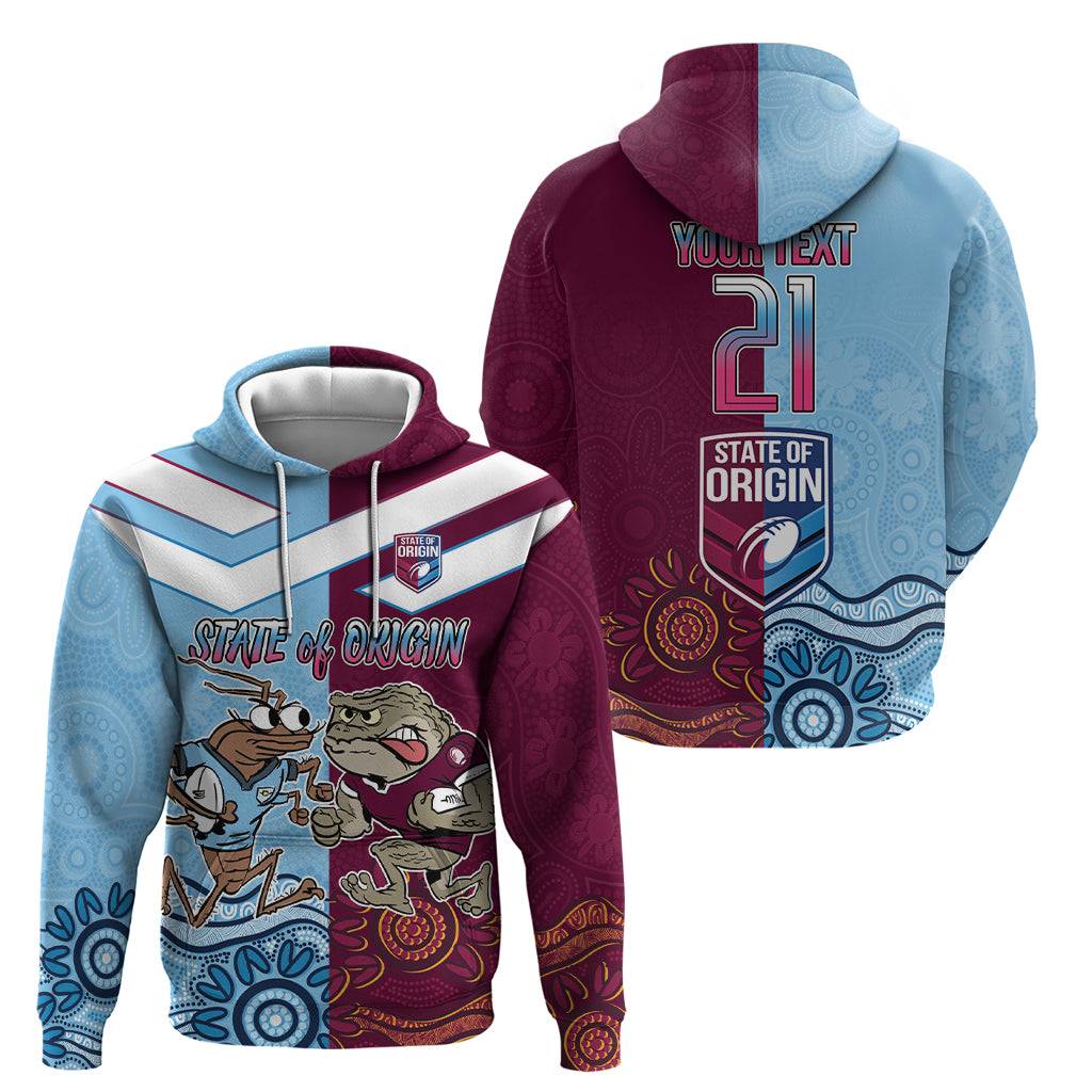 Custom QLD Cane Toad and NSW Cockroach Hoodie Aboriginal Inspired Together