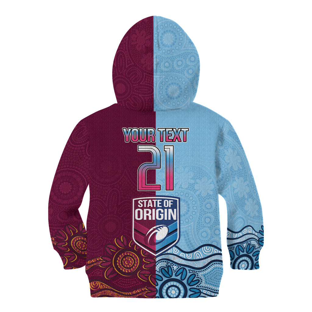 Custom QLD Cane Toad and NSW Cockroach Kid Hoodie Aboriginal Inspired Together