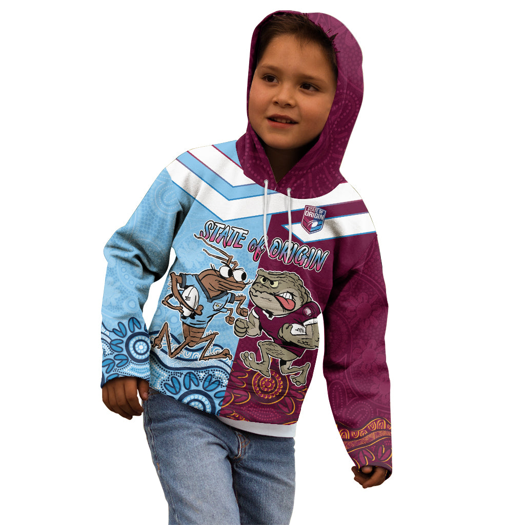 Custom QLD Cane Toad and NSW Cockroach Kid Hoodie Aboriginal Inspired Together