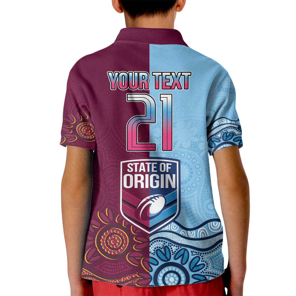 Custom QLD Cane Toad and NSW Cockroach Kid Polo Shirt Aboriginal Inspired Together