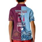 Custom QLD Cane Toad and NSW Cockroach Kid Polo Shirt Aboriginal Inspired Together