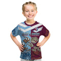 Custom QLD Cane Toad and NSW Cockroach Kid T Shirt Aboriginal Inspired Together