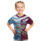 Custom QLD Cane Toad and NSW Cockroach Kid T Shirt Aboriginal Inspired Together