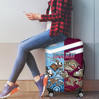 Custom QLD Cane Toad and NSW Cockroach Luggage Cover Aboriginal Inspired Together
