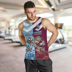 Custom QLD Cane Toad and NSW Cockroach Men Tank Top Aboriginal Inspired Together