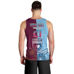 Custom QLD Cane Toad and NSW Cockroach Men Tank Top Aboriginal Inspired Together