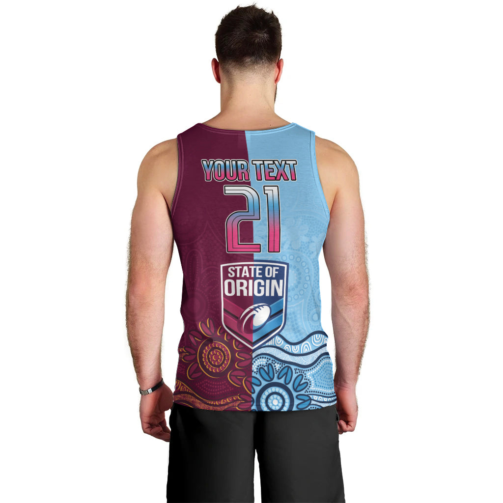 Custom QLD Cane Toad and NSW Cockroach Men Tank Top Aboriginal Inspired Together