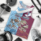 Custom QLD Cane Toad and NSW Cockroach Men Tank Top Aboriginal Inspired Together