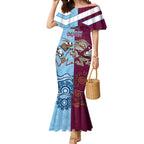Custom QLD Cane Toad and NSW Cockroach Mermaid Dress Aboriginal Inspired Together