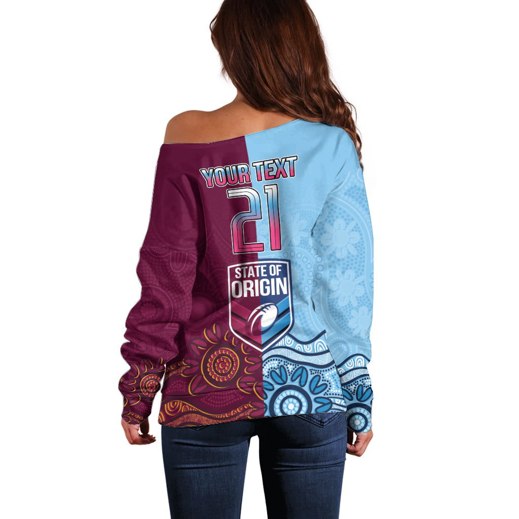 Custom QLD Cane Toad and NSW Cockroach Off Shoulder Sweater Aboriginal Inspired Together