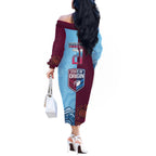 Custom QLD Cane Toad and NSW Cockroach Off The Shoulder Long Sleeve Dress Aboriginal Inspired Together