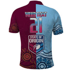 Custom QLD Cane Toad and NSW Cockroach Polo Shirt Aboriginal Inspired Together