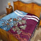 Custom QLD Cane Toad and NSW Cockroach Quilt Aboriginal Inspired Together