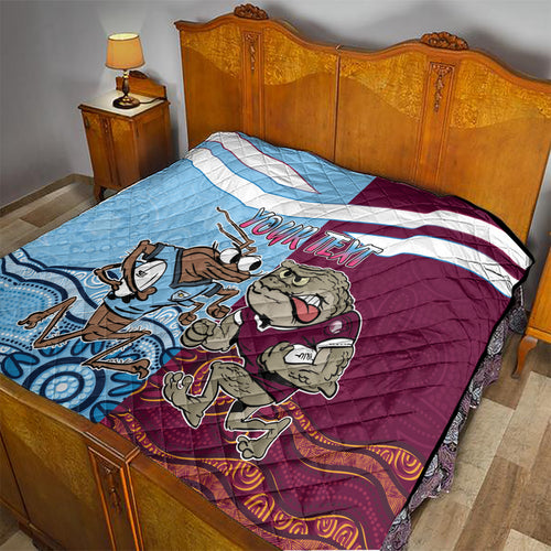 Custom QLD Cane Toad and NSW Cockroach Quilt Aboriginal Inspired Together