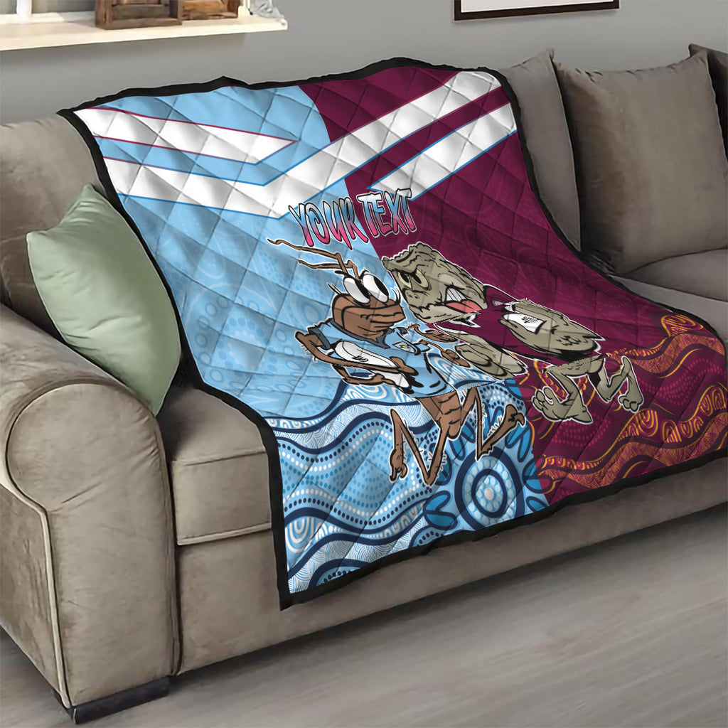 Custom QLD Cane Toad and NSW Cockroach Quilt Aboriginal Inspired Together