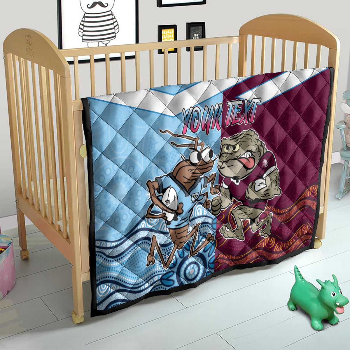 Custom QLD Cane Toad and NSW Cockroach Quilt Aboriginal Inspired Together