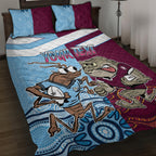 Custom QLD Cane Toad and NSW Cockroach Quilt Bed Set Aboriginal Inspired Together