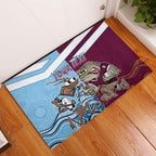 Custom QLD Cane Toad and NSW Cockroach Rubber Doormat Aboriginal Inspired Together